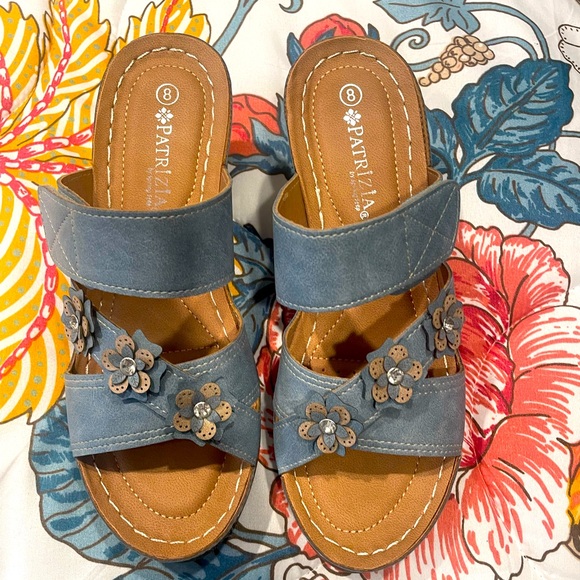 patrizia Shoes - New Patrizia by SpringStep Sz 8 wedge sandal denim blue